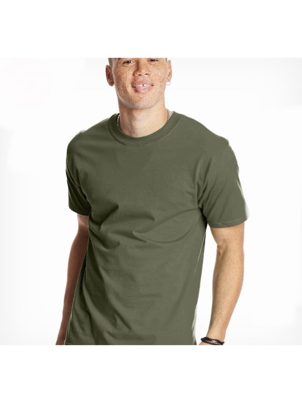 Hanes Beefy-T Unisex Heavyweight Cotton T-Shirt Green XL
